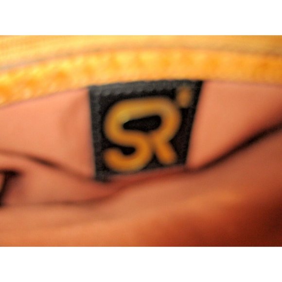 *RETRO Burnt Orange SR2 Woven Tortoise Shell Plastic Turn Key Closure Cross Body - Picture 4 of 7